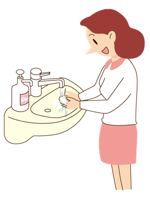 手をよく洗う